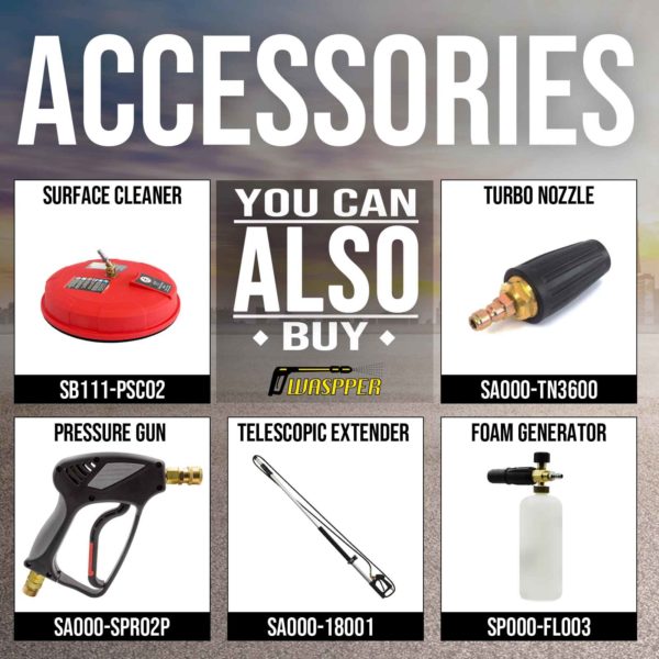 You can also buy accessories for pressure washer