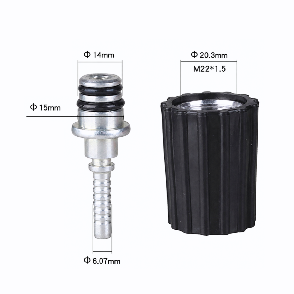 Vysokotlaková gumená hadica 8m 1/4“ 225bar, pre elektrický vysokotlakový čistič W2200EA – Obrázok 9